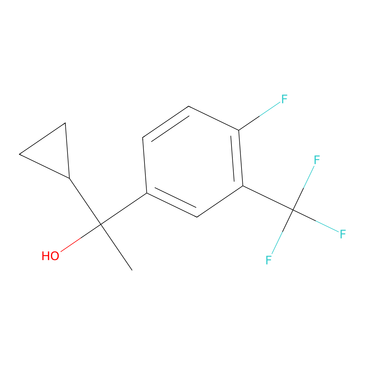 alpha-Cyclopropyl-4-fluoro-alpha-methyl-3-(trifluoromethyl)benZenemethanol molecular structure, CAS 1965556-14-2