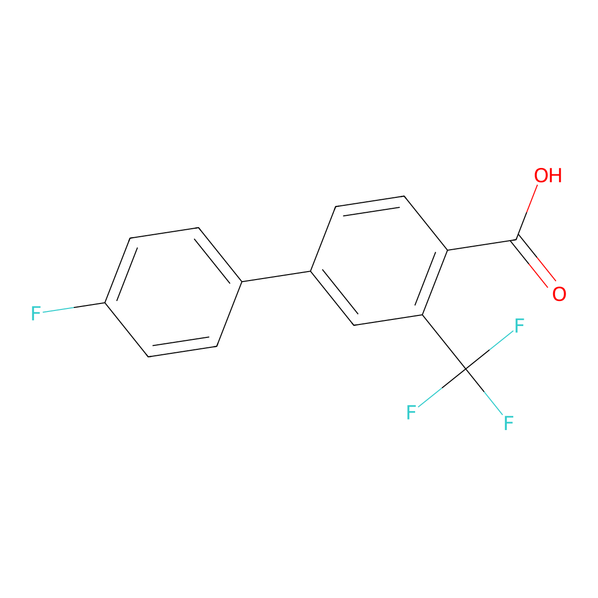 4'-Fluoro-3-(trifluoromethyl)-[1,1'-biphenyl]-4-carboxylic acid molecular structure, CAS 1965560-84-2