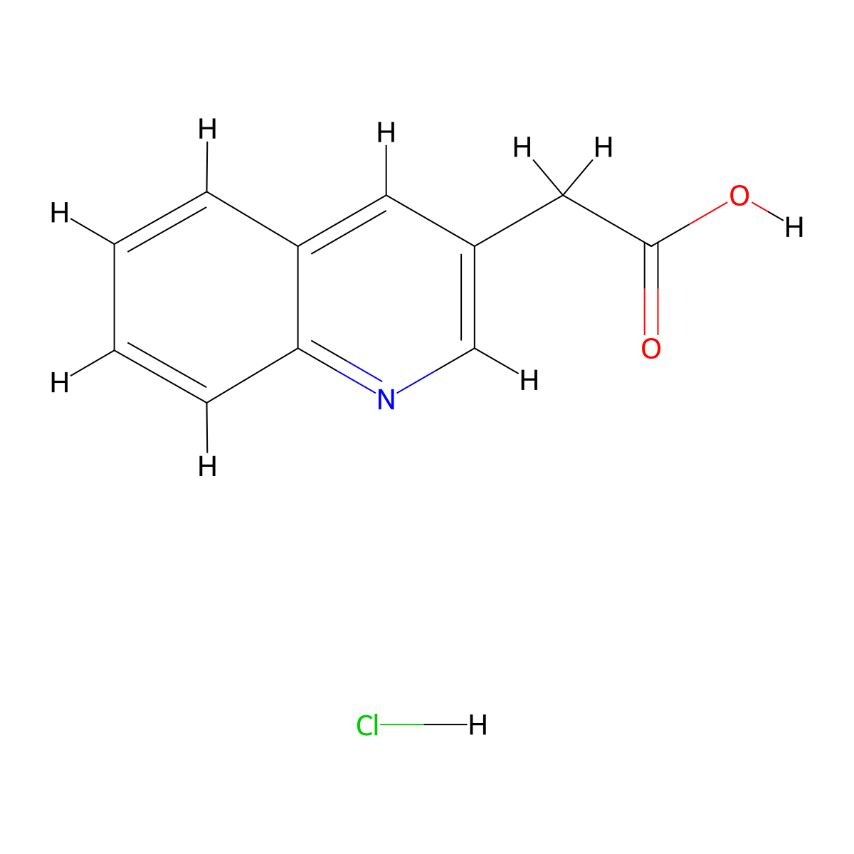 2-(Quinolin-3-yl)acetic acid hydrochloride molecular structure, CAS 19656-83-8