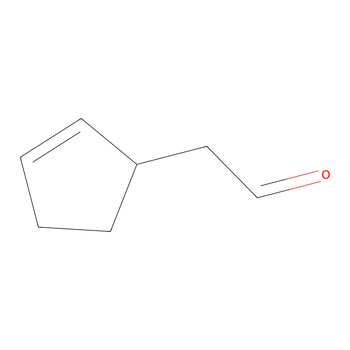 Cyclopent-2-en-1-ylacetaldehyde molecular structure, CAS 19656-91-8