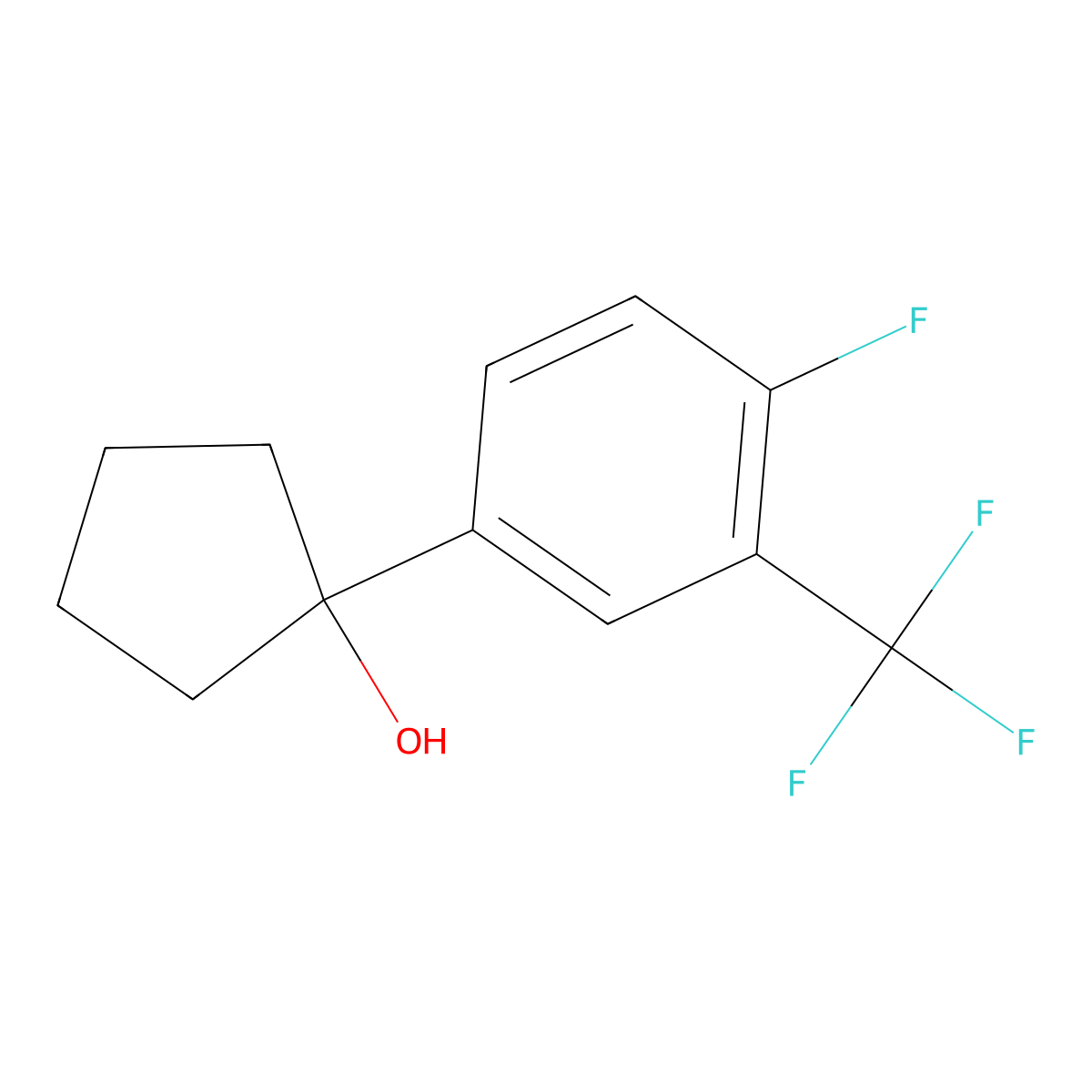 1-(4-Fluoro-3-(trifluoromethyl)phenyl)cyclopentanol molecular structure, CAS 1965606-80-7