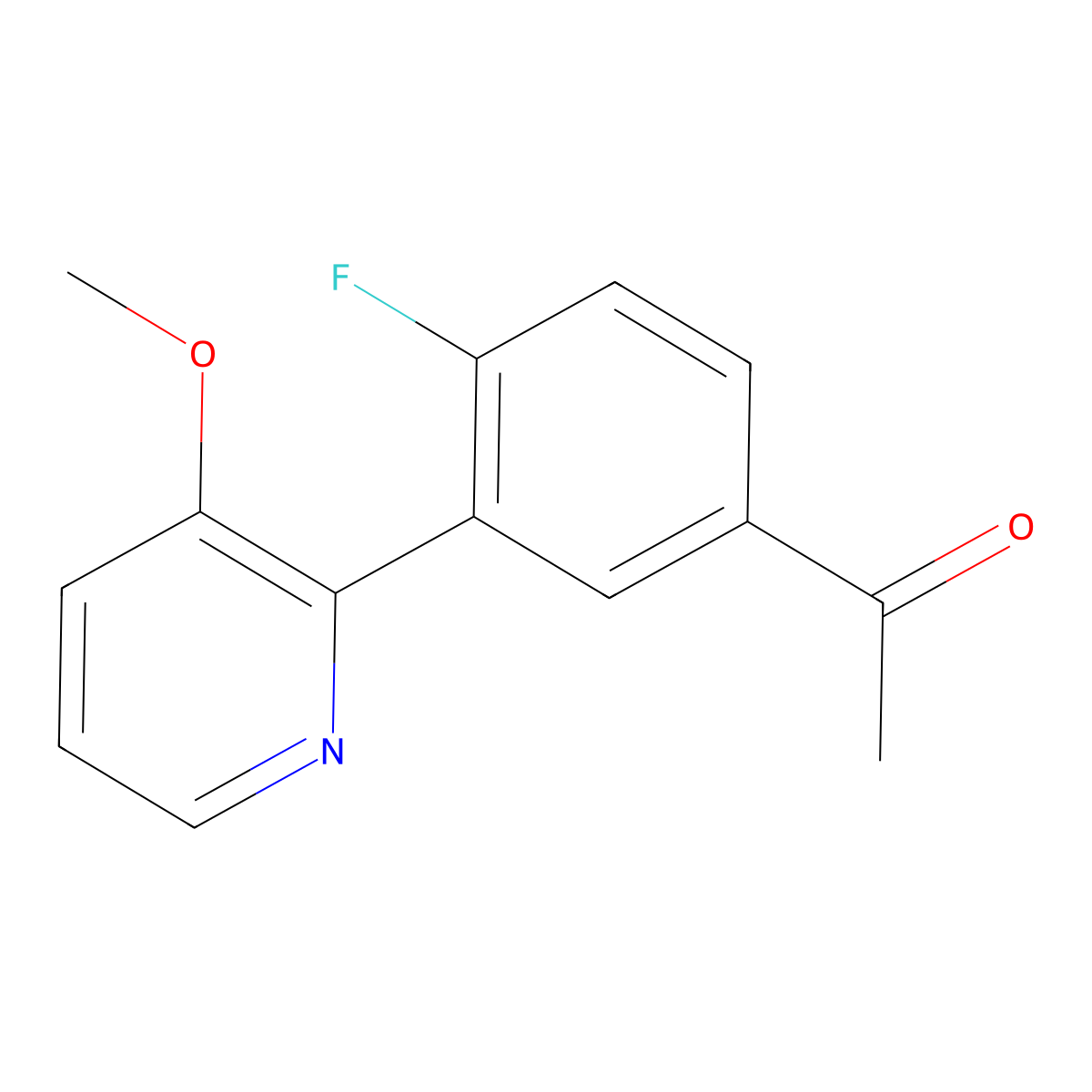 1-(4-Fluoro-3-(3-methoxypyridin-2-yl)phenyl)ethanone molecular structure, CAS 1965673-99-7