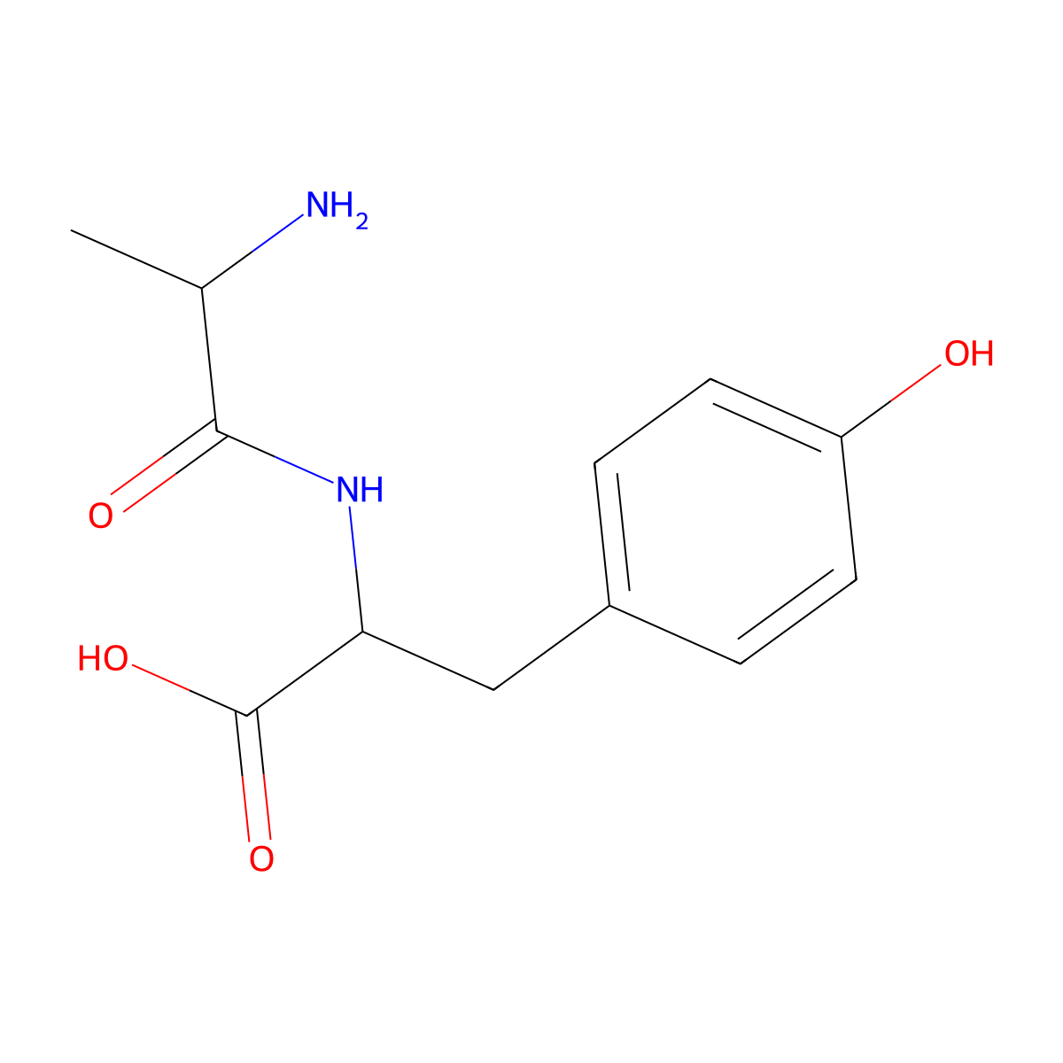 Alanyl-tyrosine molecular structure, CAS 19659-02-0