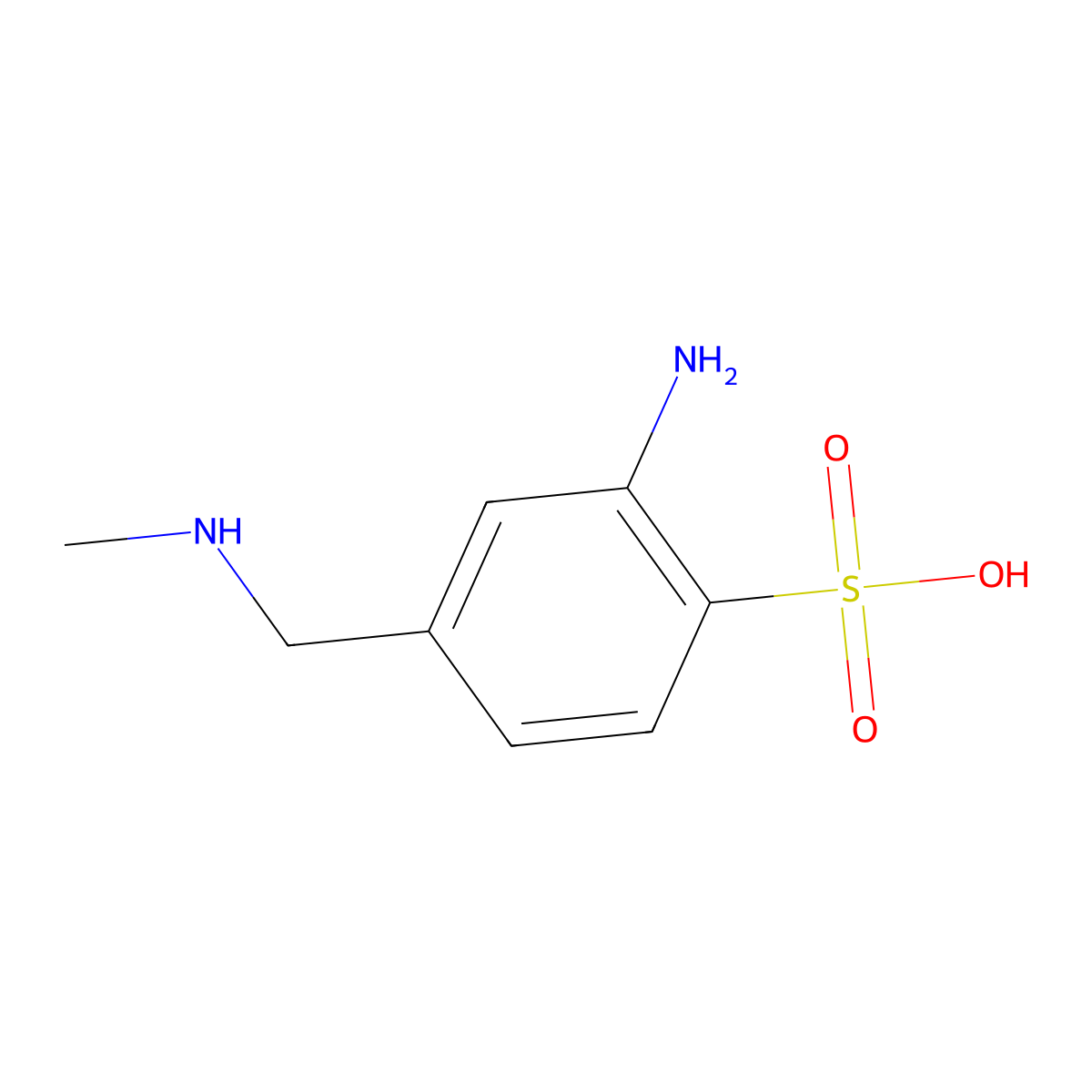 3-Amino-alpha-(methylamino)toluene-4-sulphonic acid molecular structure, CAS 19659-80-4