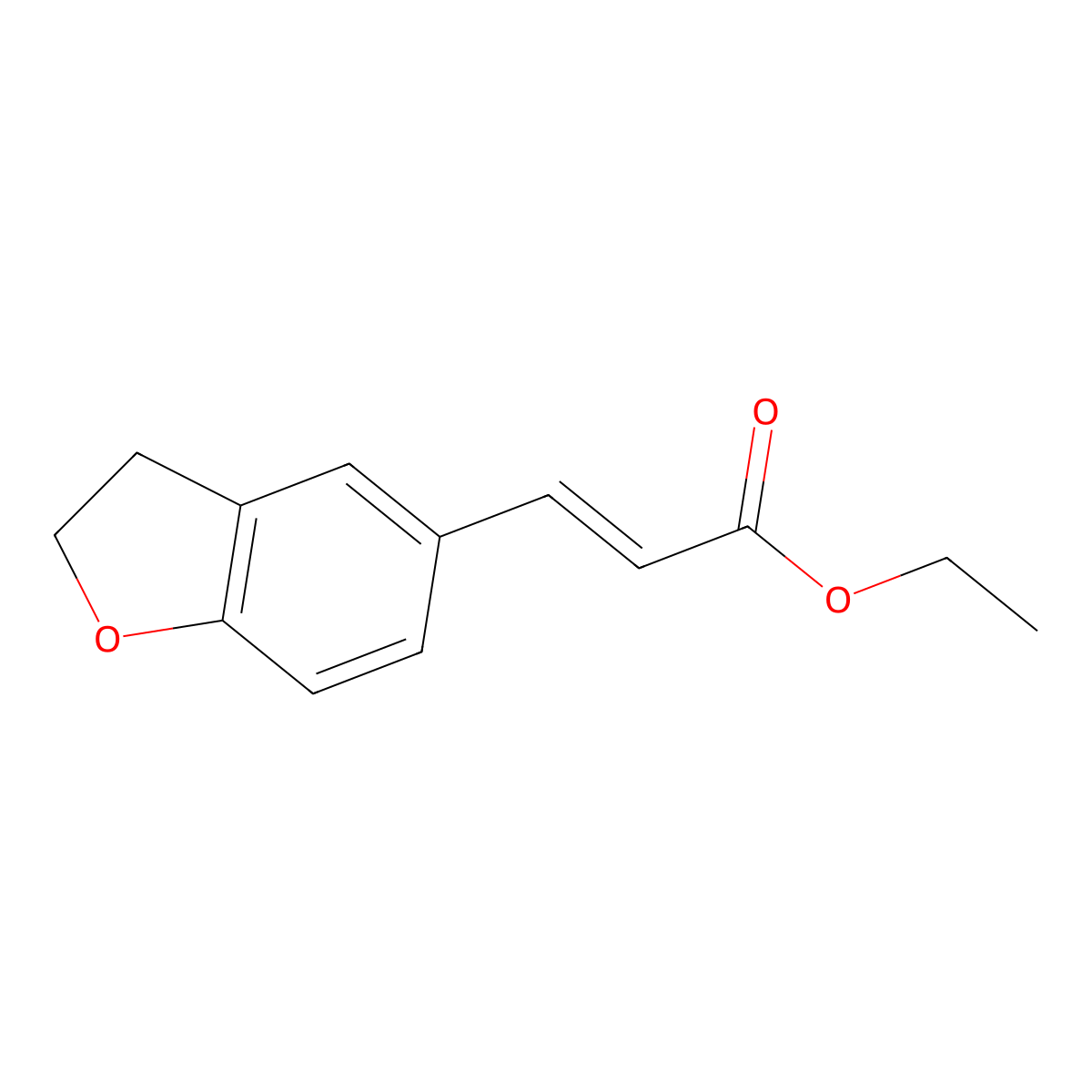 Ethyl 3-(2,3-dihydro-1-benzofuran-5-yl)prop-2-enoate molecular structure, CAS 196597-65-6