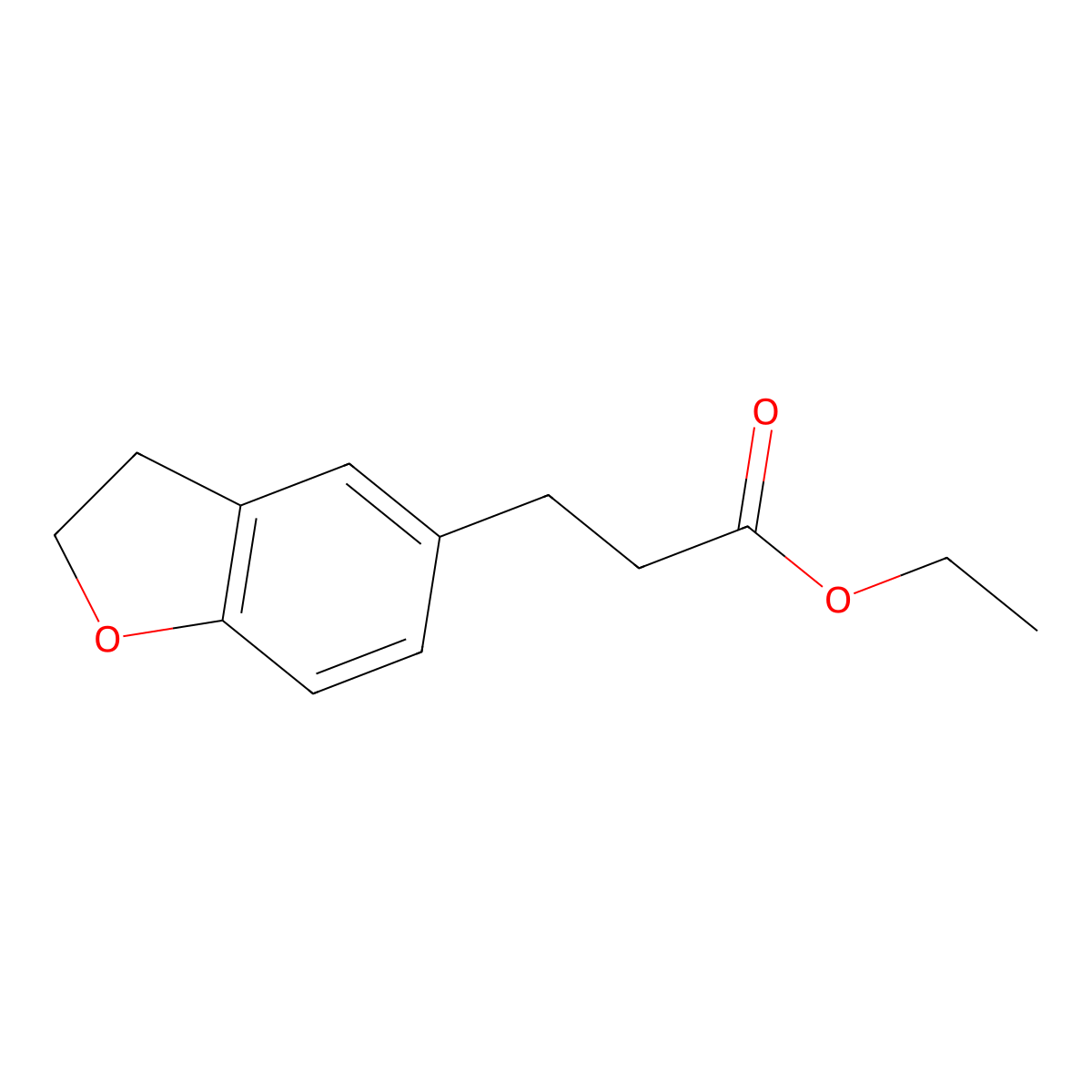 Ethyl 3-(2,3-dihydrobenzofuran-5-yl)propanoate molecular structure, CAS 196597-66-7