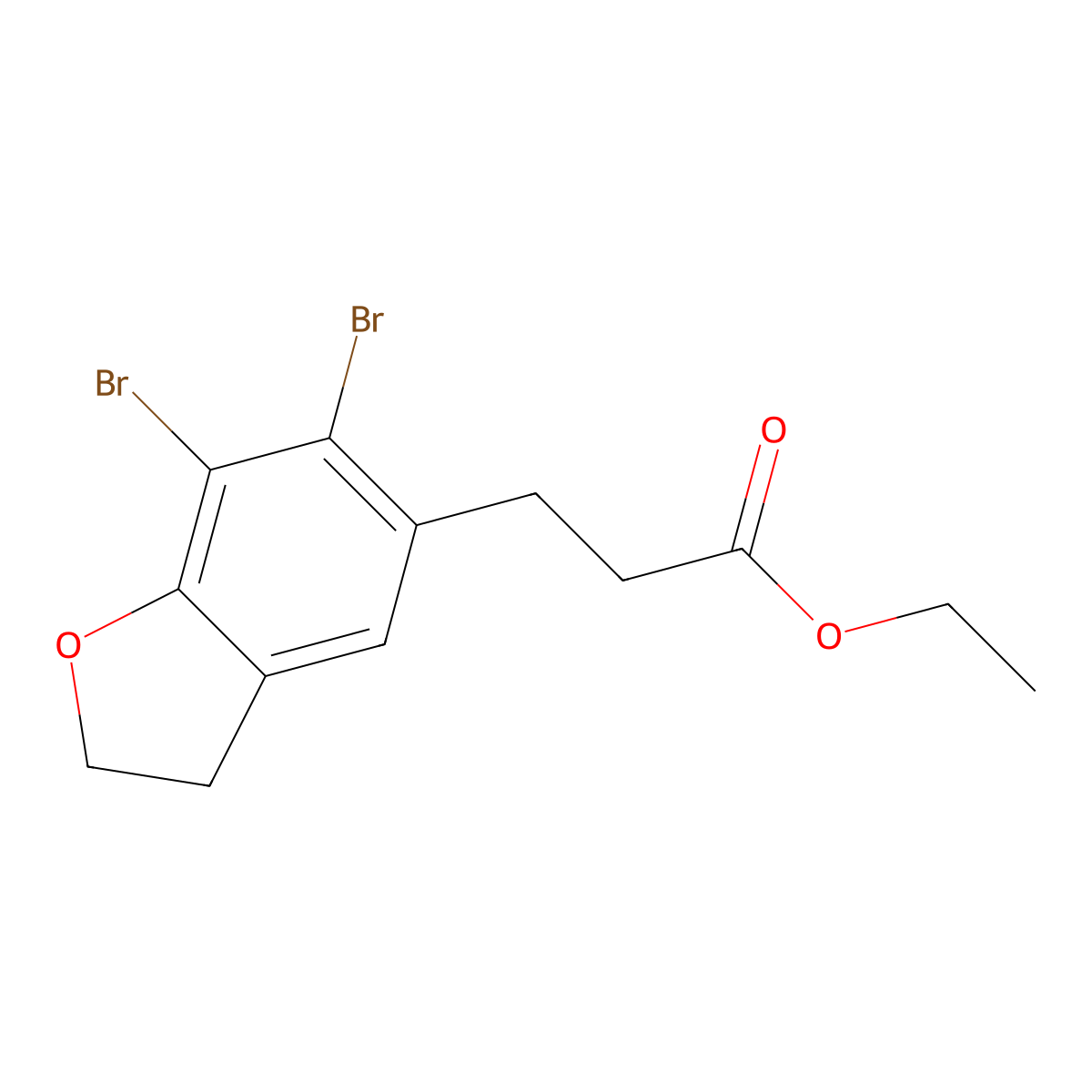 Ethyl 3-(6,7-dibromo-2,3-dihydro-1-benzofuran-5-YL)propanoate molecular structure, CAS 196597-75-8