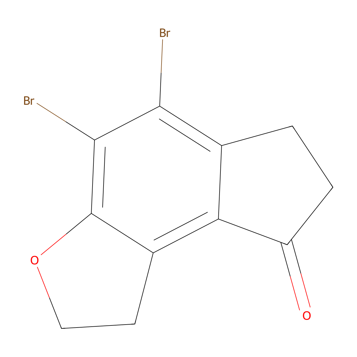 4,5-Dibromo-1,2,6,7-tetrahydro-8H-indeno[5,4-b]furan-8-one molecular structure, CAS 196597-77-0