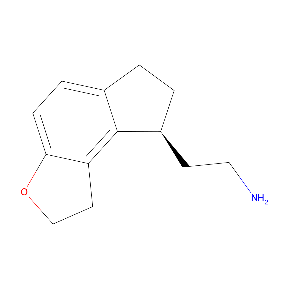 (8S)-1,6,7,8-Tetrahydro-2H-indeno(5,4-b)furan-8-ethanamine molecular structure, CAS 196597-81-6
