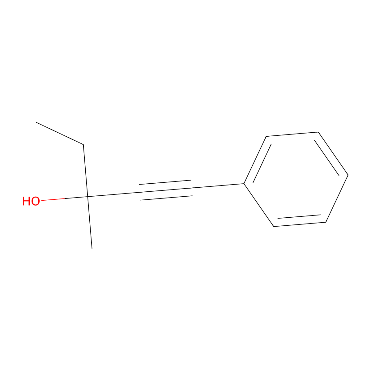 1-Pentyn-3-ol, 3-methyl-1-phenyl- molecular structure, CAS 1966-65-0
