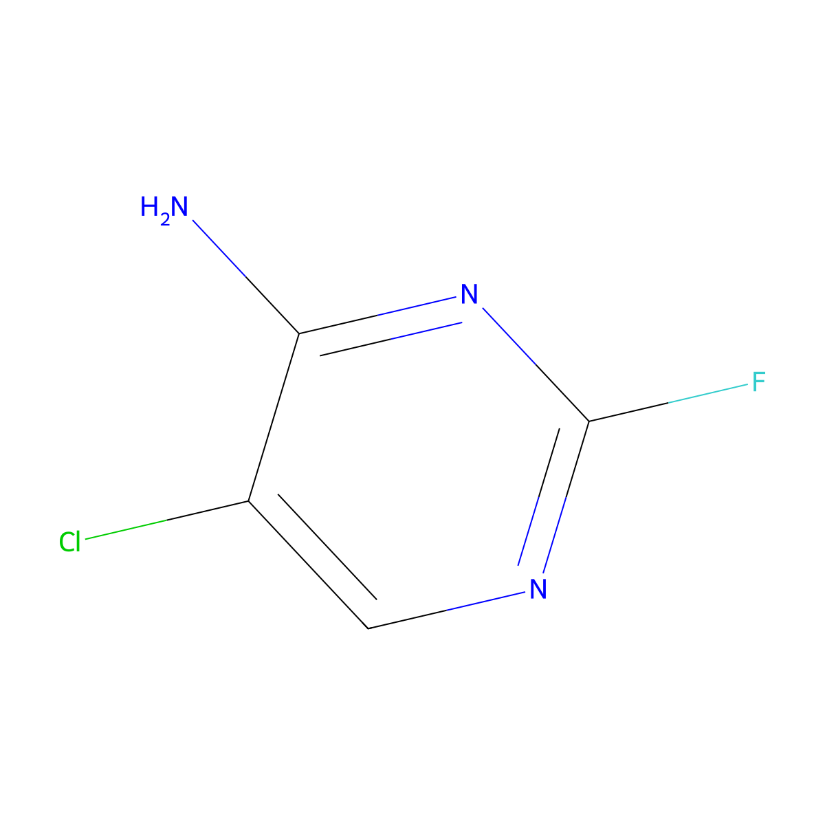 5-Chloro-2-fluoropyrimidin-4-amine molecular structure, CAS 196600-97-2