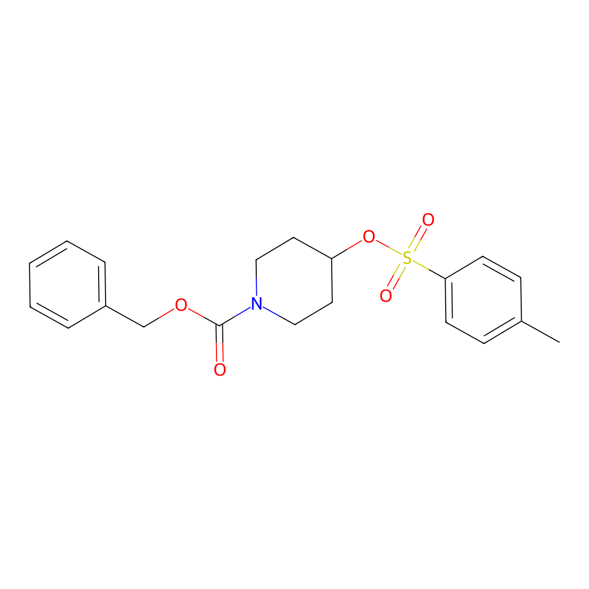 Benzyl 4-(tosyloxy)piperidine-1-carboxylate molecular structure, CAS 196601-12-4
