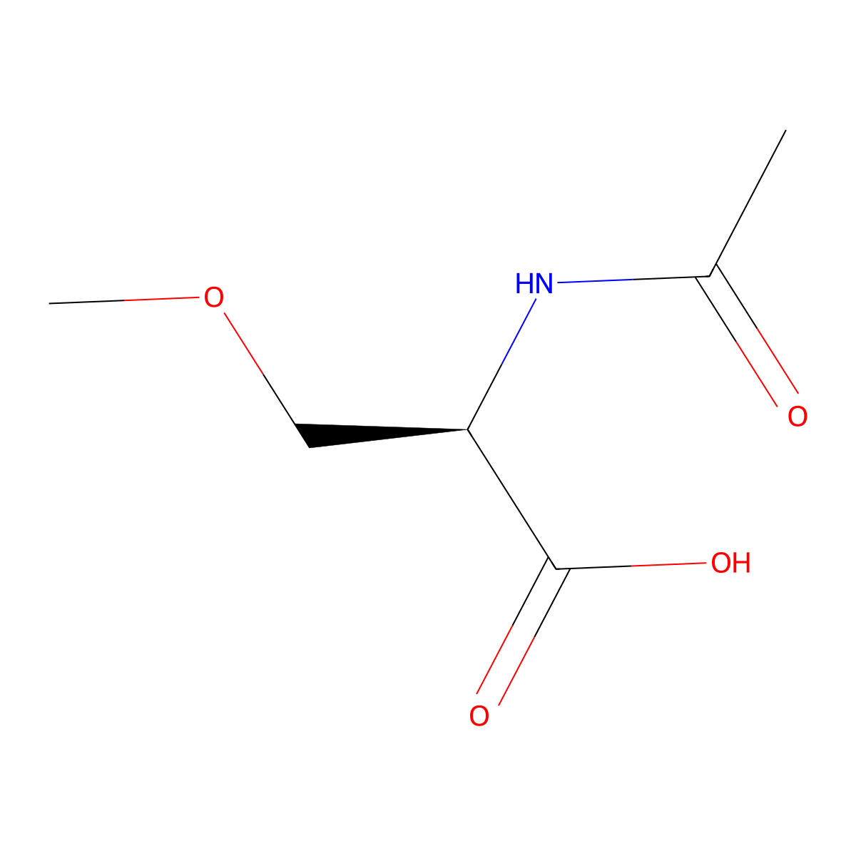 (2R)-2-acetamido-3-methoxypropanoic acid molecular structure, CAS 196601-67-9