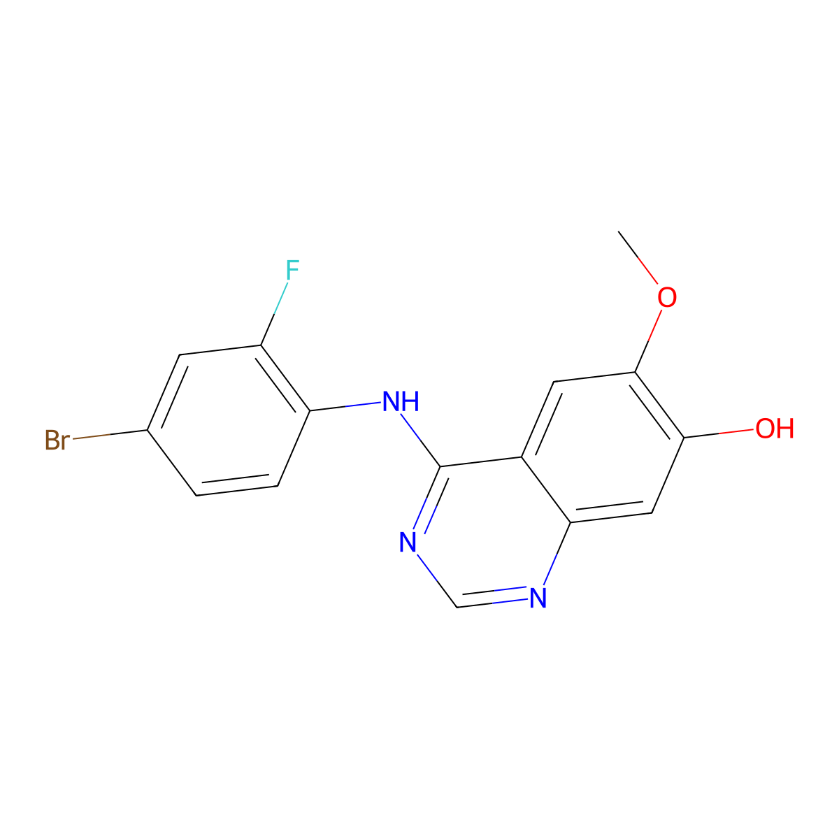 4-[(4-Bromo-2-fluorophenyl)amino]-6-methoxy-7-quinazolinol molecular structure, CAS 196603-96-0
