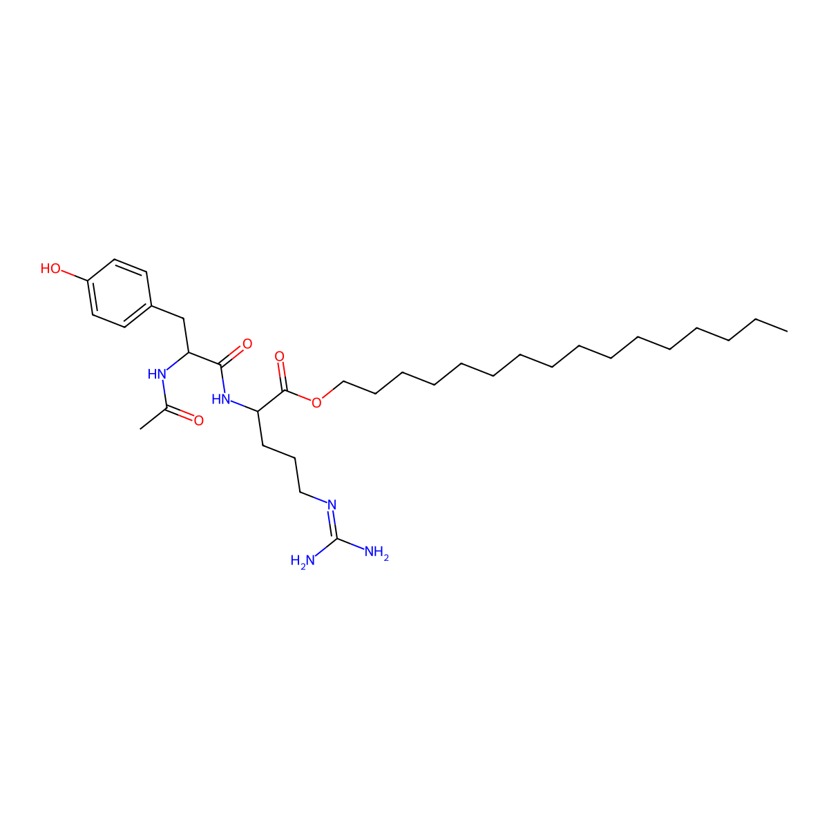 Acetyl dipeptide-1 cetyl ester molecular structure, CAS 196604-48-5