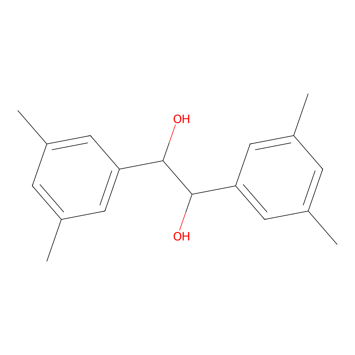 (1S,2S)-1,2-Bis(3,5-dimethylphenyl)ethane-1,2-diol molecular structure, CAS 196605-90-0