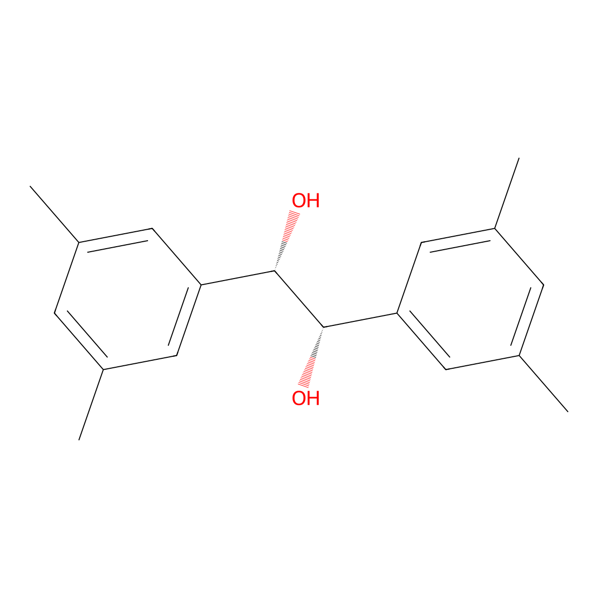 (1S,2S)-1,2-Bis(3,5-dimethylphenyl)ethane-1,2-diol molecular structure, CAS 196605-90-0