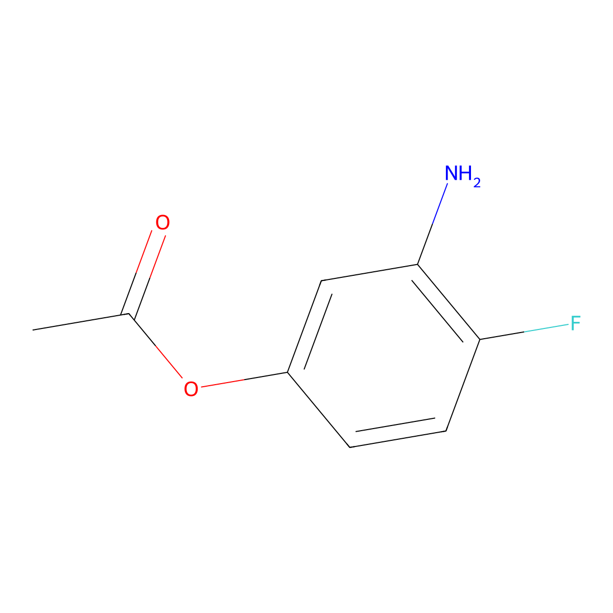 3-Amino-4-fluorophenyl acetate molecular structure, CAS 196610-38-5
