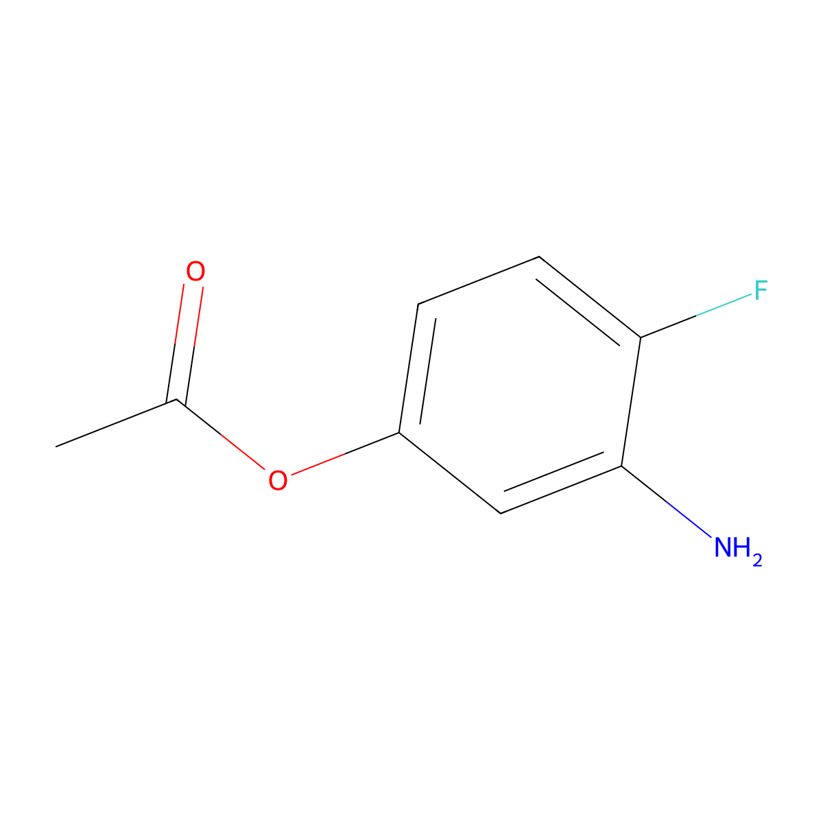 3-Amino-4-fluorophenyl acetate molecular structure, CAS 196610-38-5