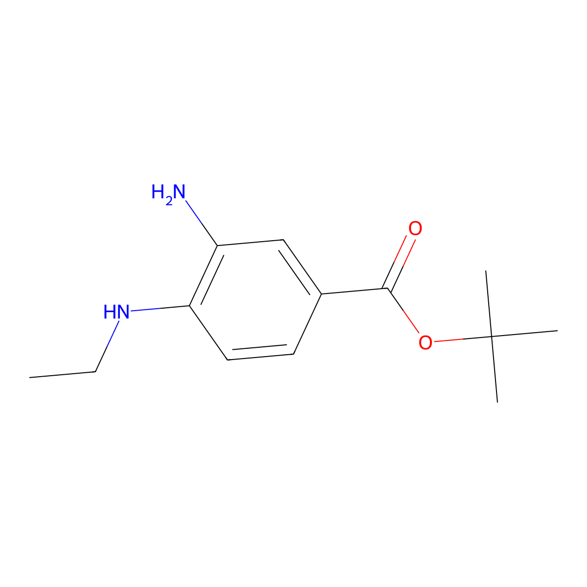 Tert-butyl 3-amino-4-(ethylamino)benzoate molecular structure, CAS 1966101-86-9