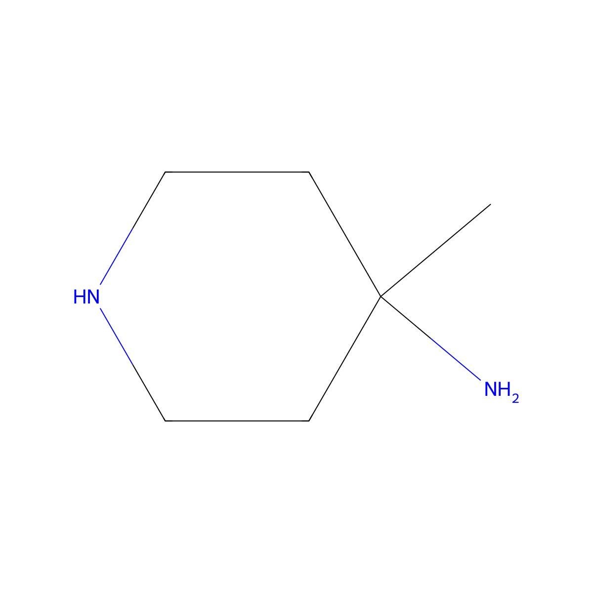 4-Methylpiperidin-4-amine molecular structure, CAS 196614-16-1
