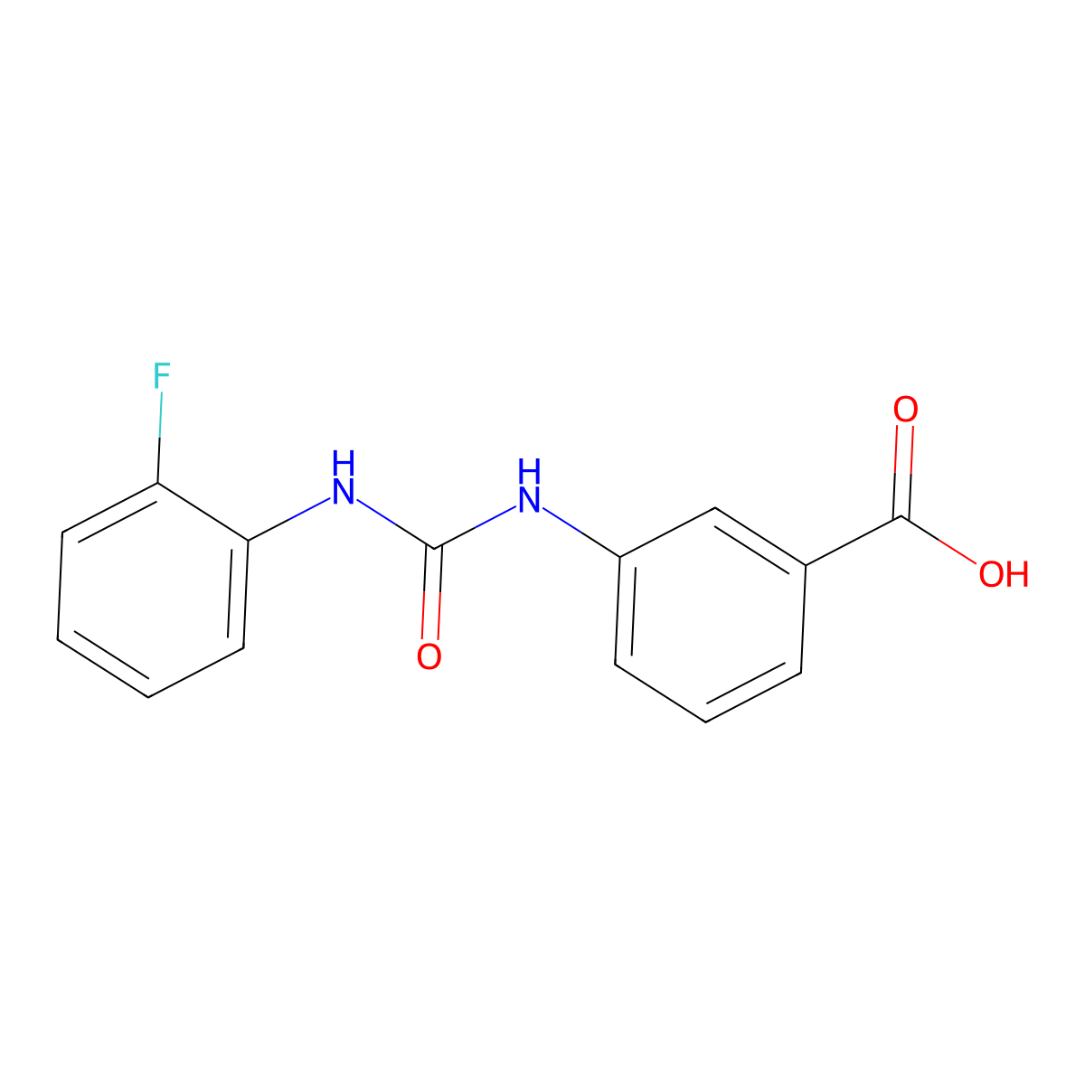 3-(3-(2-Fluorophenyl)ureido)benzoic acid molecular structure, CAS 196617-25-1