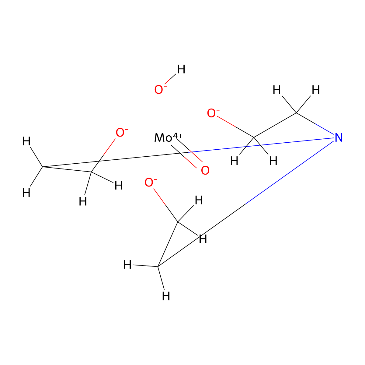 Hydroxy((2,2',2''-nitrilotris(ethanolato))(3-)-N,O,O',O'')oxomolybdenum molecular structure, CAS 19663-15-1