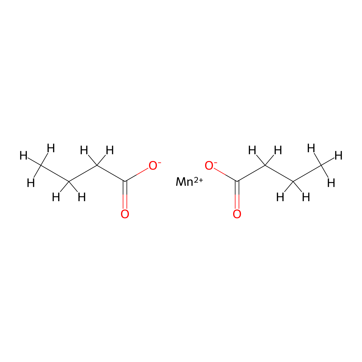 Manganese butyrate molecular structure, CAS 19664-95-0