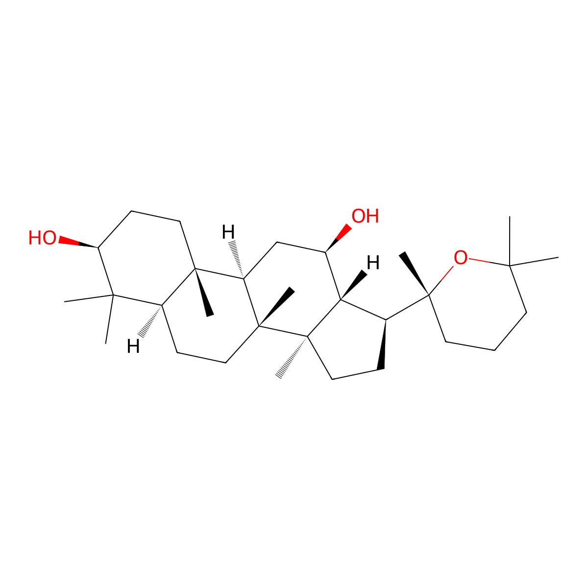 Panaxadiol molecular structure, CAS 19666-76-3