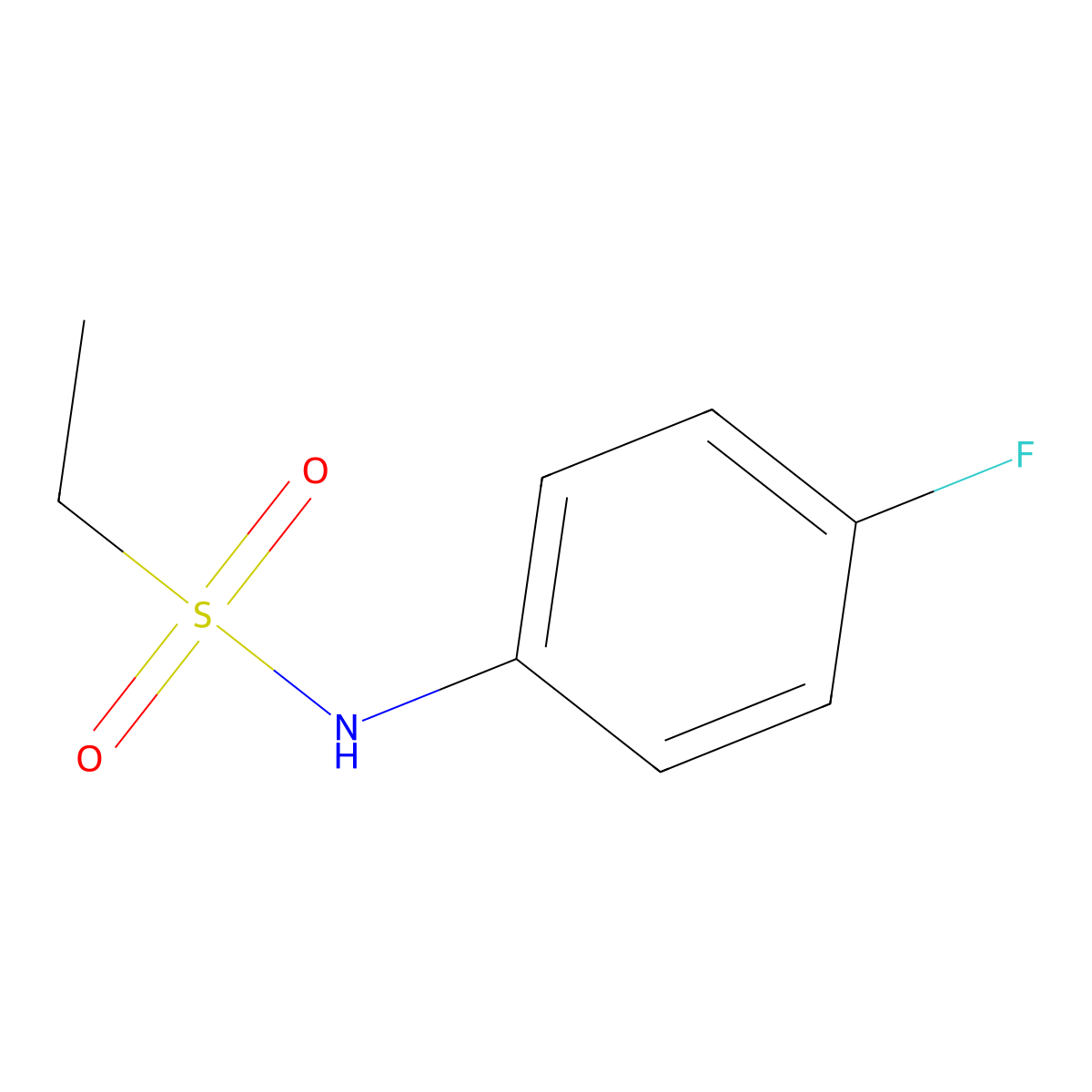 N-(4-fluorophenyl)ethanesulfonamide molecular structure, CAS 19667-46-0