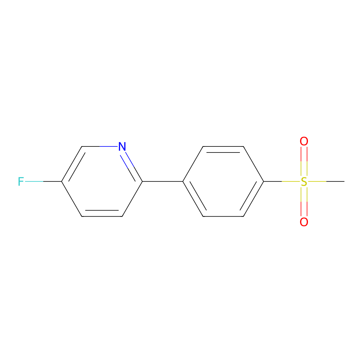 5-Fluoro-2-(4-(methylsulfonyl)phenyl)pyridine molecular structure, CAS 1966903-69-4