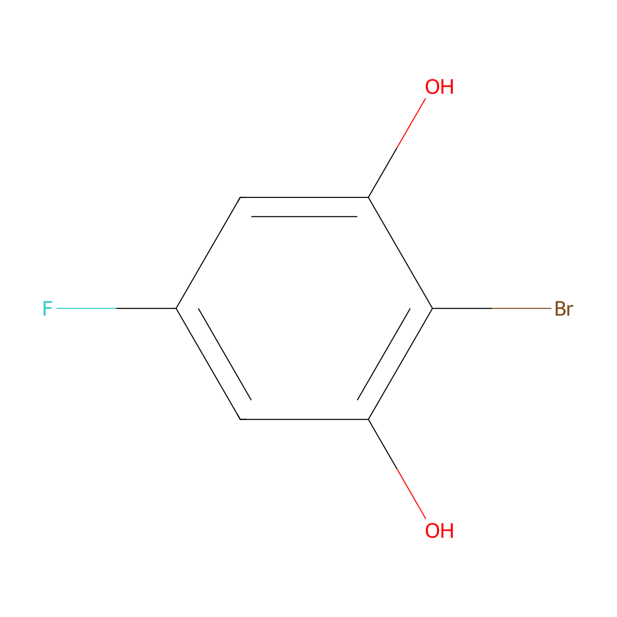 1,3-Benzenediol, 2-bromo-5-fluoro- molecular structure, CAS 1966906-99-9