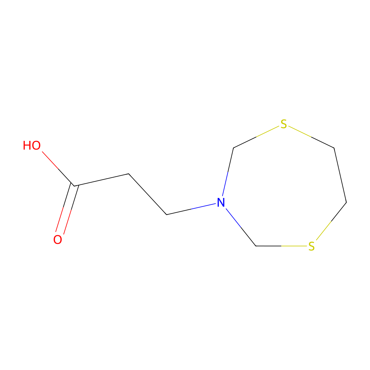 3-(1,5,3-Dithiazepan-3-yl)propanoic acid molecular structure, CAS 1966944-40-0