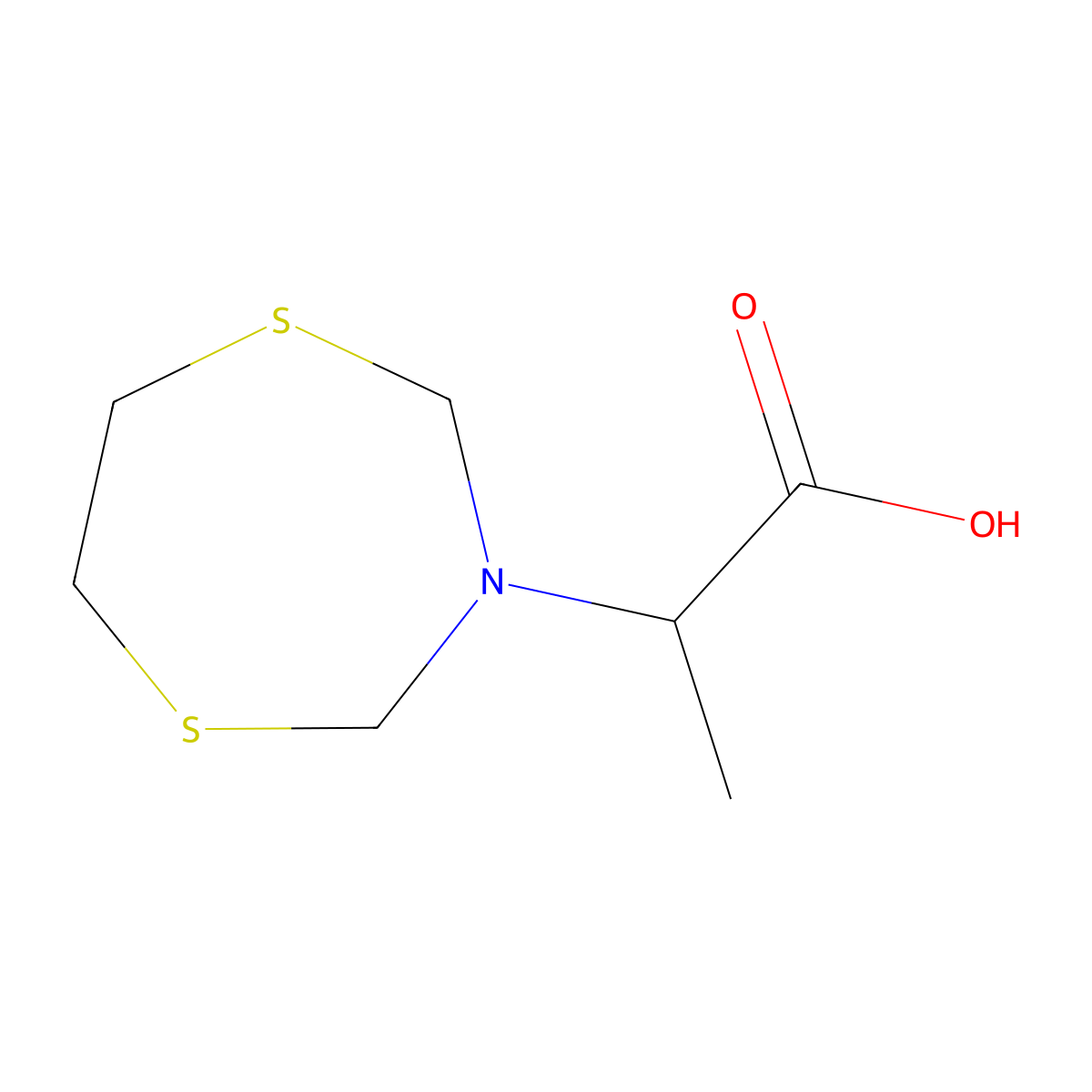 2-(1,5,3-Dithiazepan-3-yl)propanoic acid molecular structure, CAS 1966944-46-6