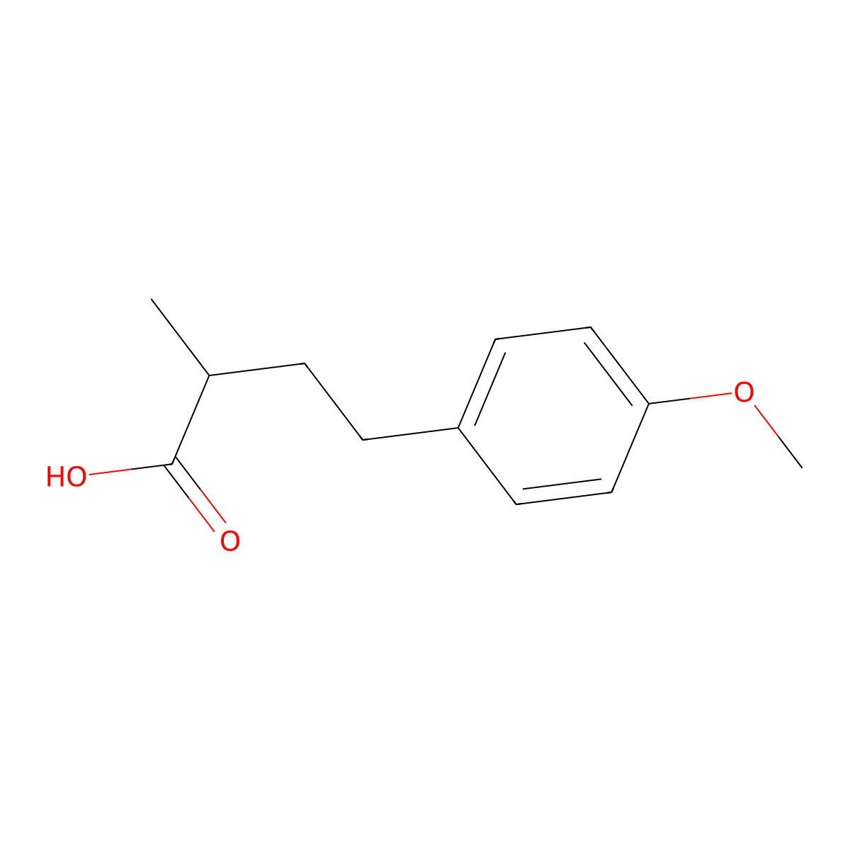 4-(4-Methoxyphenyl)-2-methylbutanoic acid molecular structure, CAS 196697-06-0