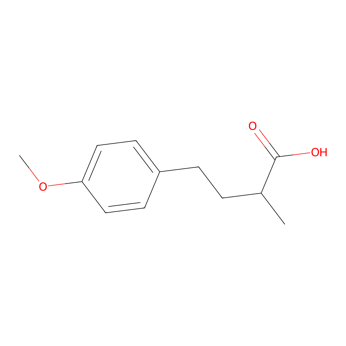 4-(4-Methoxyphenyl)-2-methylbutanoic acid molecular structure, CAS 196697-06-0