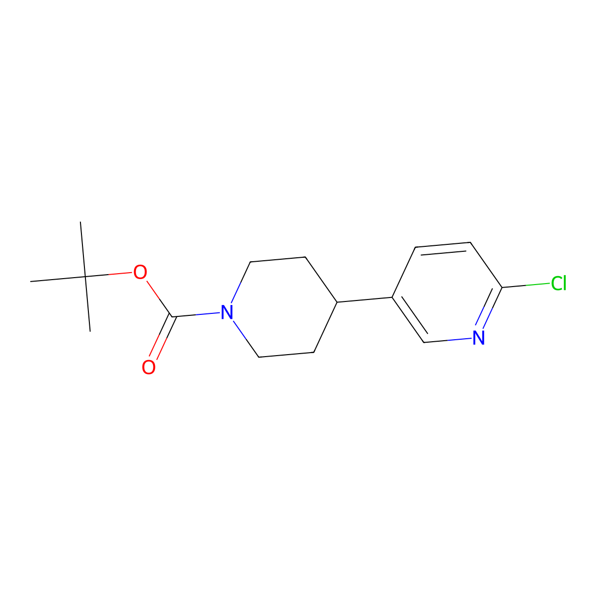 tert-Butyl 4-(6-chloropyridin-3-yl)piperidine-1-carboxylate molecular structure, CAS 1966993-69-0