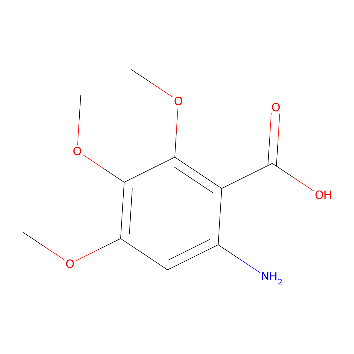 6-Amino-2,3,4-trimethoxybenzoic acid molecular structure, CAS 1967-88-0