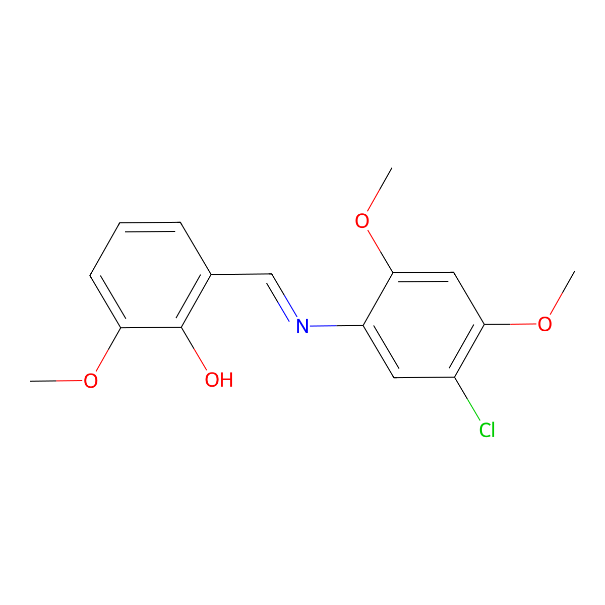2-{(E)-[(5-chloro-2,4-dimethoxyphenyl)imino]methyl}-6-methoxyphenol molecular structure, CAS 196700-34-2