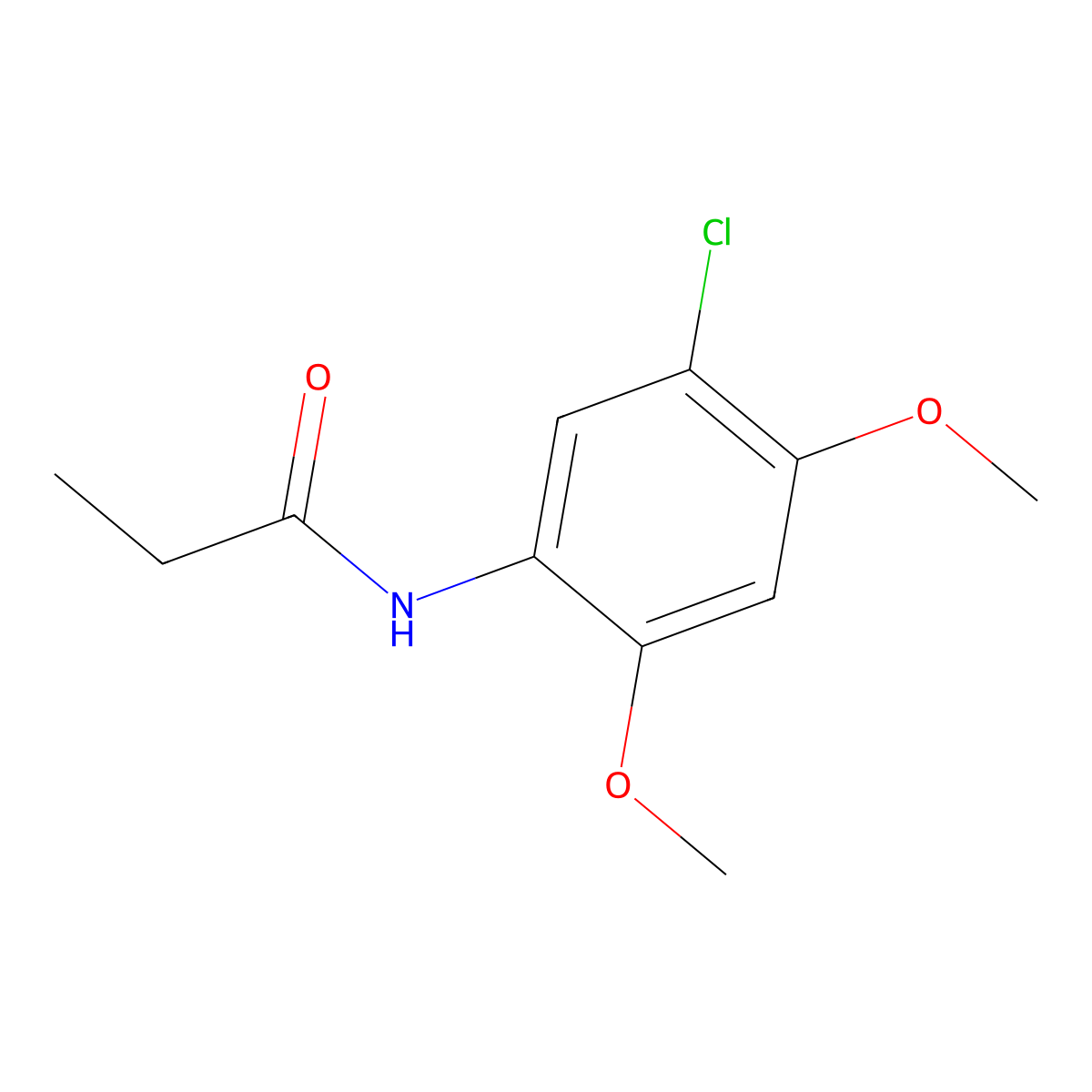 N-(5-chloro-2,4-dimethoxyphenyl)propanamide molecular structure, CAS 196700-68-2