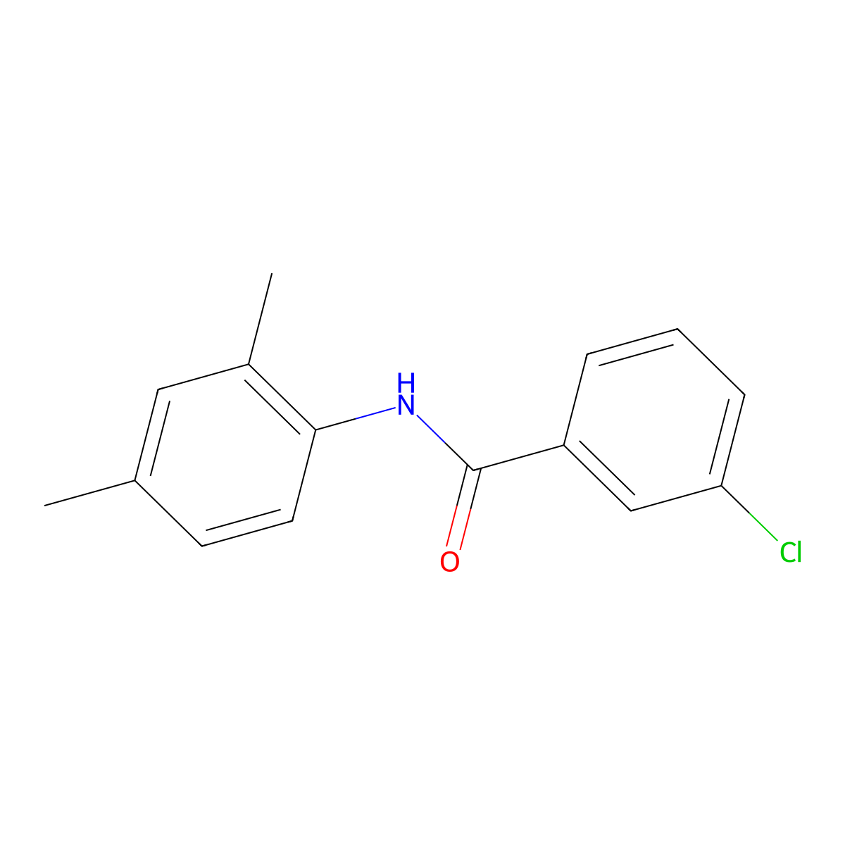 3-chloro-N-(2,4-dimethylphenyl)benzamide molecular structure, CAS 196700-86-4