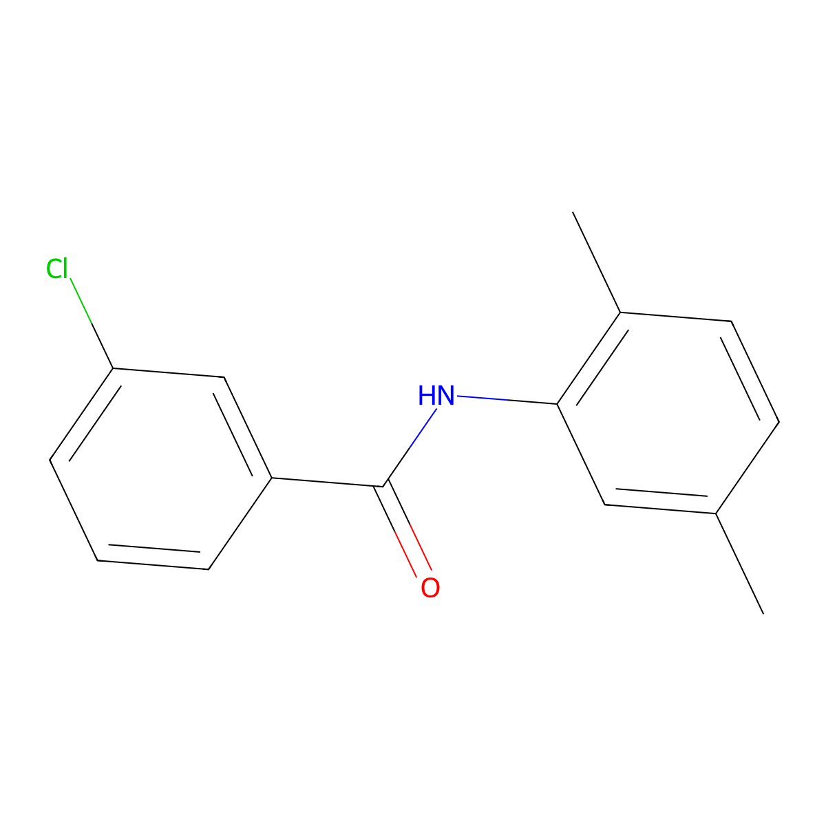 3-chloro-N-(2,5-dimethylphenyl)benzamide molecular structure, CAS 196700-87-5