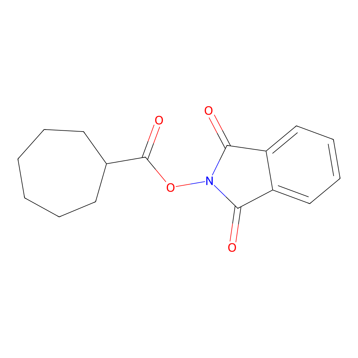 1,3-Dioxoisoindolin-2-yl cycloheptanecarboxylate molecular structure, CAS 1967011-59-1