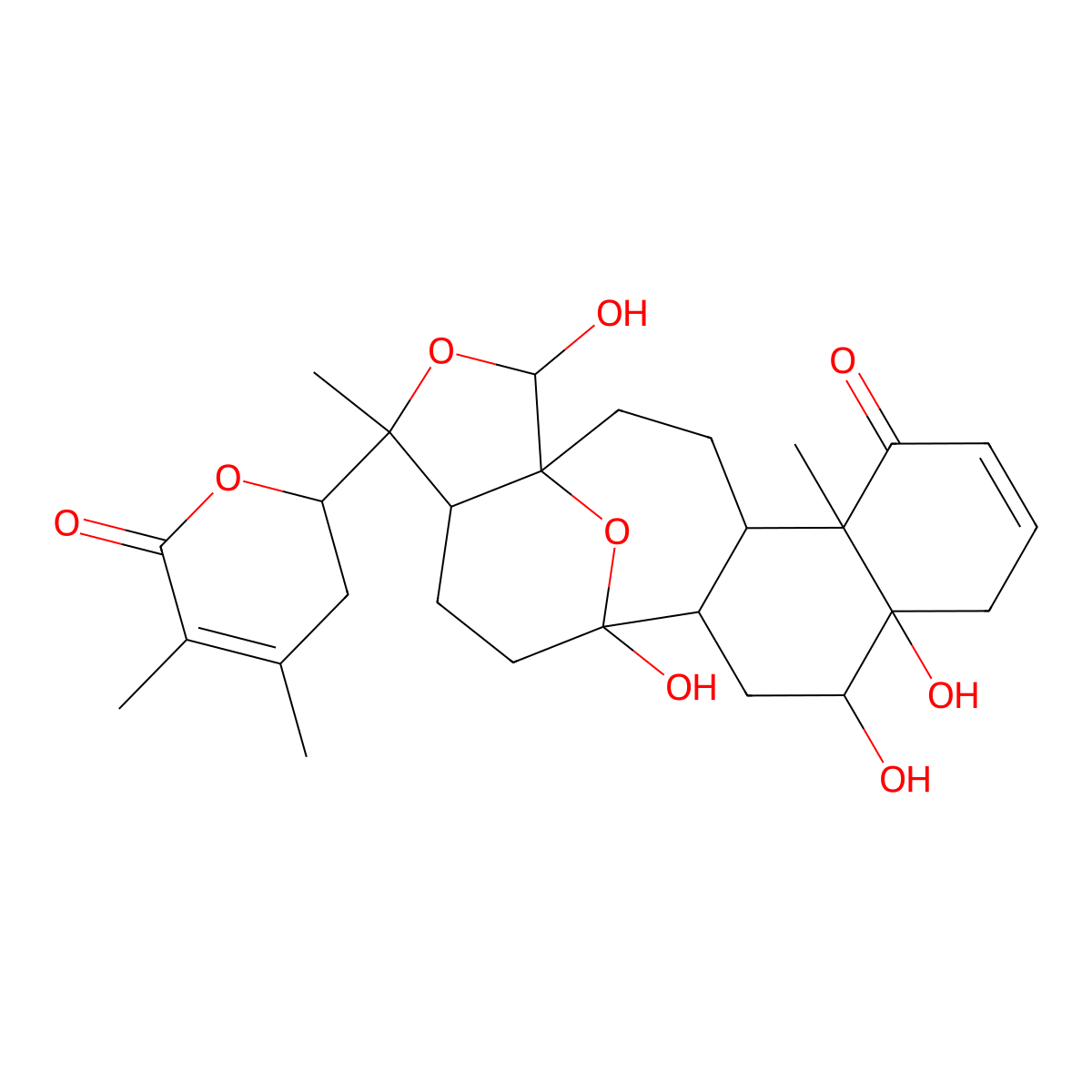 (1R,4S,5R,10R,11R,13R,14S,17R,18R)-18-[(2R)-4,5-dimethyl-6-oxo-2,3-dihydropyran-2-yl]-10,11,14,20-tetrahydroxy-5,18-dimethyl-19,21-dioxapentacyclo[12.6.1.01,17.04,13.05,10]henicos-7-en-6-one molecular structure, CAS 1967030-78-9