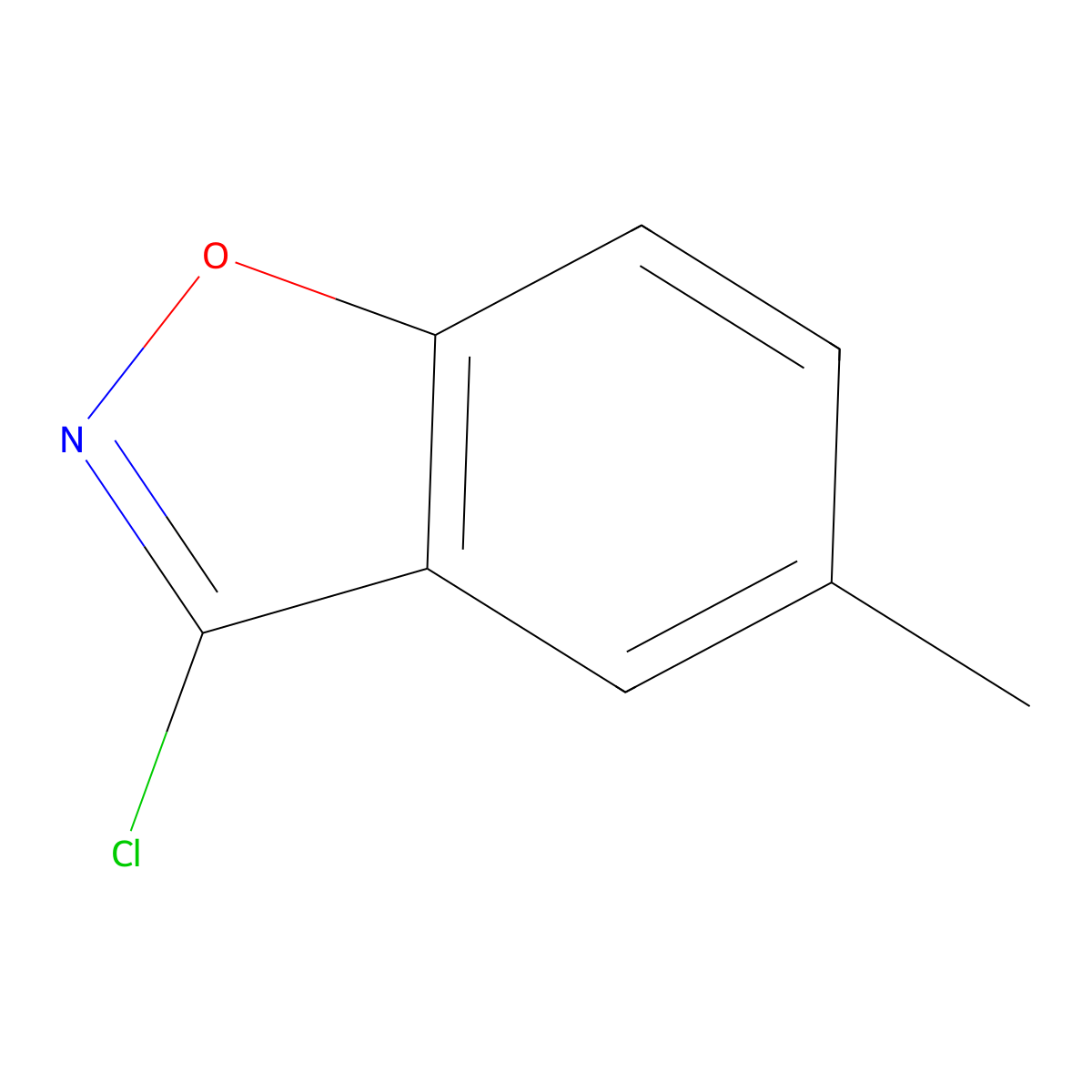 3-Chloro-5-methyl-1,2-benzoxazole molecular structure, CAS 196708-35-7