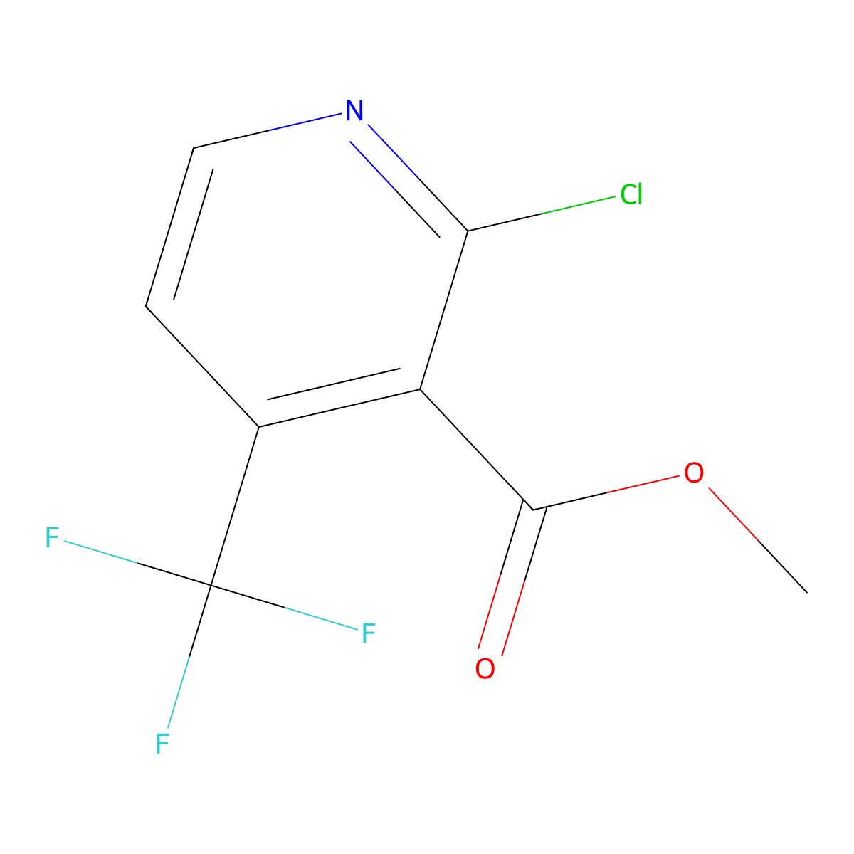 Methyl 2-chloro-4-(trifluoromethyl)pyridine-3-carboxylate molecular structure, CAS 196708-48-2