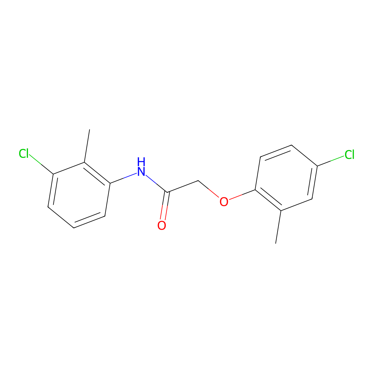 2-(4-chloro-2-methylphenoxy)-N-(3-chloro-2-methylphenyl)acetamide molecular structure, CAS 196711-99-6
