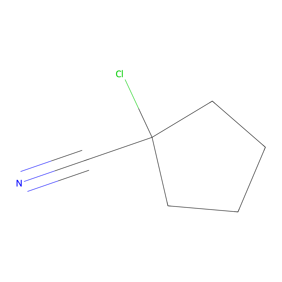 1-Chlorocyclopentane-1-carbonitrile molecular structure, CAS 196712-52-4
