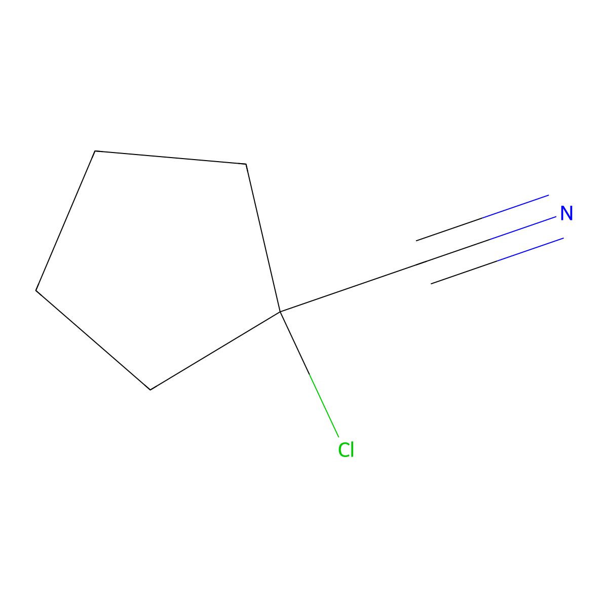 1-Chlorocyclopentane-1-carbonitrile molecular structure, CAS 196712-52-4