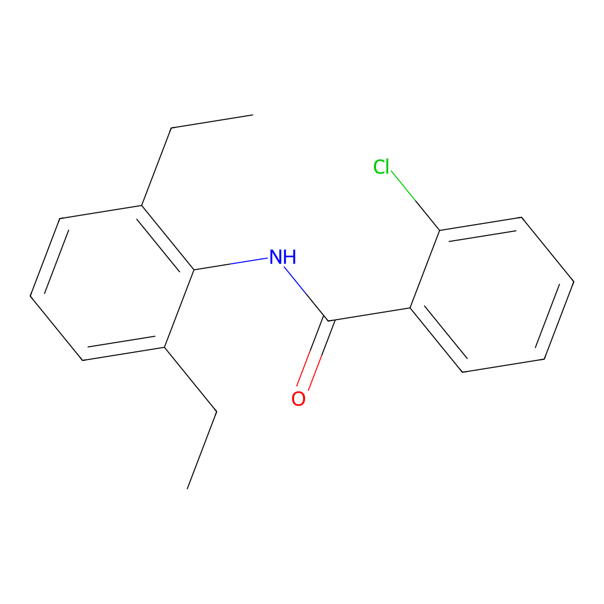 2-chloro-N-(2,6-diethylphenyl)benzamide molecular structure, CAS 196712-99-9